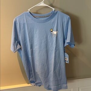 Sky Blue Kids' T-Shirt with Cartoon Dog